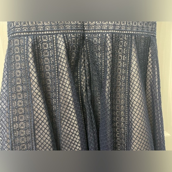 31-Dave & Johnny Dress Navy Blue Fairycore Flowy Formal Cocktail A-Line Sz 5 - 6 - Picture 10 of 13